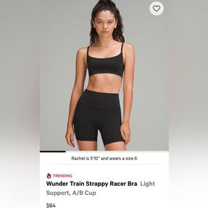 Lululemon 🍋 Wunder Train Strappy Racer Bra - Black